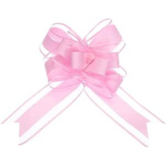 uxcell 10 Stück 22,9 cm extra große Schleife, Geschenkpapier, große Organza-Schleifen, Band, Rosa, für Hochzeitskörbe, Geschenke, Weihnachtsfeier