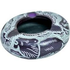 Ajuny Handmade Round Soapstone Ashtray Handmade 3.5