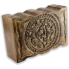 Budawi® Wooden Chest Tree of Life Mango Wood Wooden Box Jewellery Box
