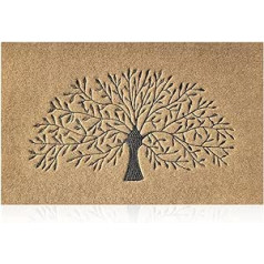 Welcome Mat Tree of Life āra paklāji iekštelpu priekšdurvju paklājiem Izturīgi ūdensizturīgi, neslīdoši ieejas gaiteņa virtuvei Viegli tīrāms gumijas paklājiņš 45 x 70 cm koks brūns