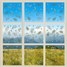 WALPLUS Spring Window Spring Decorations Summer Window Double Sided Reusable Peel and Stick Removable for Glass Living Room Watercolor Window Stickers 150 Pieces