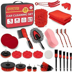 GADLANE Car Cleaning Set - 29 Pieces Car Detailing Kit with Storage Bag, Car Cleaning Set Indoor and Outdoor Wet & Dry