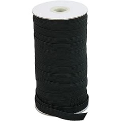 10mm Flat Elastic Band, Black Stretch Fabric Tape for Sewing Masks, Sewing, Panties, Arts and Crafts, Skirts, Hair Ties, Dressmaking and Haberdashery (30 Metres)