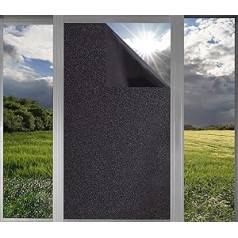 Window Film Privacy Film Window Black Frosted Glass Film Self-Adhesive Opaque Film Anti-UV Static Privacy Protective Film Matt for Bathroom Office Living Room 50 x 200 cm