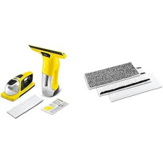 Kärcher Battery Window Vacuum Cleaner WV 6 Plus & Reusable Multitissues Pack (Scouring Cloth, Tile Cloth and Soft Cloth) for Cordless Wiper KV 4 - for Sensitive and Robust Surfaces