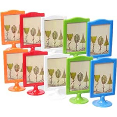 10 Pack Standing Frame Color Picture Frame Vertical Stand Sign Holder 4x6 Double Sided Table Menu Display Stand, Each Frame Holds 2 Pictures Party Table Number Holder