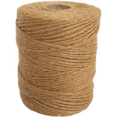 ANSIO Jute Twine 333 Feet Jute Twine 3 Thread 2 mm Thick Jute Rope for Packaging, Arts & Crafts, Decoration, Garden, Tying Plants - Natural Brown