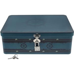 Cabilock metāla kaste ar slēdzenes atslēgu skārda cepumu skārda cūciņa banka Metāla skārda cepumu skārda konditorejas kaste Naudas kaste Dzelzs naudas kaste monētu cepumiem konfekšu galda dekorēšanai