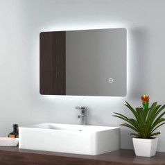 Emke vannas istabas spogulis ar LED gaismām — 400x600 mm aizmugurgaismojuma LED apgaismojuma vannas istabas spogulis ar demister siltuma spilventiņu, kosmētikas tualetes spogulis ar LED gaismām