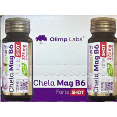 Olimp Labs Olimp Chela Mag B6 Forte Shot Glass kondicionieri (magnijs+vit.B6) 25mlx9 / Apelsīns /