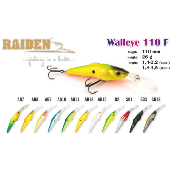 Vobleris RAIDEN «Walleye» 110 F