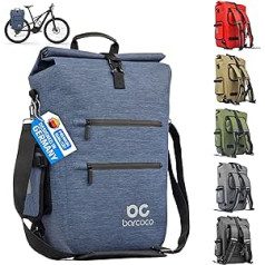 barcoco Velosipēdu somas Pannier Rack, 100% ūdensizturīga velosipēda mugursoma, Pannier bagāžnieka soma velosipēdam, Klickfix ar klēpjdatora nodalījumu, klēpjdatora soma, mugursoma, 21 L, zili džinsi