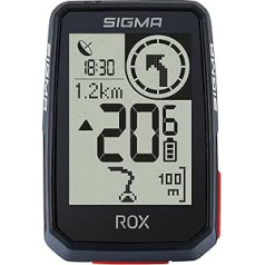 SIGMA SPORT ROX 2.0 Melns | Velosipēdu dators Bezvadu GPS un navigācija, ieskaitot GPS stiprinājumu | Āra GPS navigācija tīram braukšanas priekam, melna, 44,9 x 73,6 x 18,4 mm