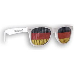 Promo Trade 50 x Vācijas ventilatoru brilles — baltas — saulesbrilles — brilles Vācija — melns, sarkans zelts — vēdekļa vienums