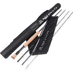 MAXIMUMCATCH - Black Star Fly Rod: IM10 Carbon Fibre, Pacbay Minima Guide Rings, Anodised Reel Holder, 4 Pieces, 4/5/6/7/8 WT