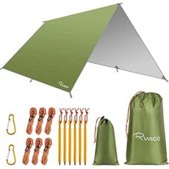 Ryaco Camping Brezents, 3 mx 3 mx 4 m, šūpuļtīkla brezents, ūdensizturīgs, viegls, kompakts, palags, piknika sega, šūpuļtīkls kempingam, kempingam Ourdoor, daudzfunkcionāls