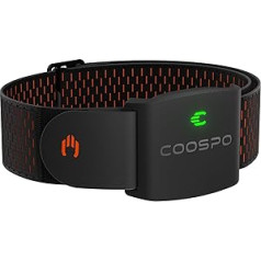 COOSPO HW9 Heart Rate Monitor, Bluetooth ANT+ & Sensor LED & Smart HRM Heart Rate Monitor IP67 Waterproof Heart Rate Monitor Bracelet Compatible with Polar Wahoo Garmin Zwift Elite HRV