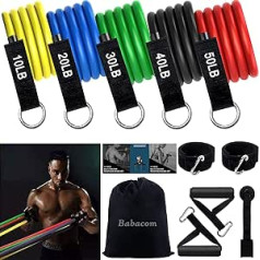 Resistance Bands Set, Widerstandsbänder Set Fitnessbänder Latex für Fitness Muskelaufbau Yoga Pilates, Expander Tubes Bänder Heim-Fitnessgeräte für Männer/Frauen