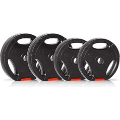 Ultrasport svaru plāksnes, 4 hanteles atsvari komplektā, 15 kg vai 25 kg, standarta urbums 30 mm, var izmantot ar hantelēm un stieņu stieņiem, ar iejaukšanos bezmaksas treniņiem