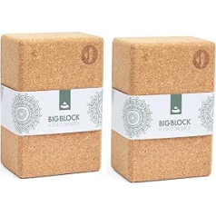 Bodhi Yoga Block Cork Brick | Atsevišķi un komplektā | 100% dabīgs korķis – universāls jogas bloks | Videi draudzīgs un ilgtspējīgs | Instruments jūsu asanām, stiepšanai un atjaunošanai