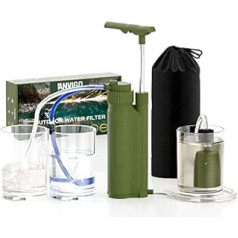 ANVIGO Outdoor Water Filter, 8000L Portable Outdoor Water Filter for Drinking Water, Camping Water Filter, Table Water Filter with Storage Bag for Hiking, Backpacking, Camping, Hiking, Sports, Fitness