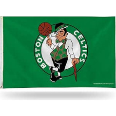 Rico Industries NBA Boston Celtics 1,5 m x 1,5 m vienpusējs reklāmkaroga karogs ar cilpām, NBA Boston Celtics 90 x 150 cm vienpusējs reklāmkaroga karogs ar cilpām