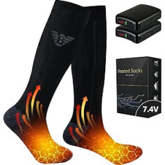 Beheizbare Socken Damen Herren - Heizsocken, 7.4V 3000mAh Elektrisch Beheizte Socken, Heizsocken für Camping, Wandern, Skifahren