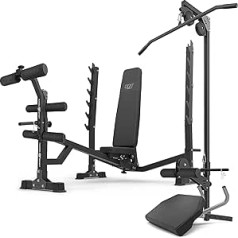 Marbo Sport MS41_2.0 Set | Adjustable Negative Press Bench with Stand + Curl Desk + Leg Press | Bars and Weights 83/113 kg to Choose From | Made in EU