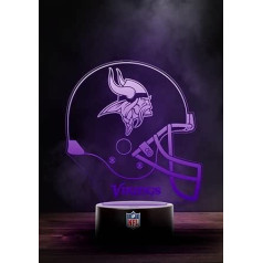 Lielisks zīmols Minesota Vikings NFL LED lampas gaismas logotipa ķiveres maiņas režīms ar 6 dažādām krāsām