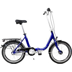 20 Inch Aluminium Folding Bike Hub Dynamo Back Pedal Shimano 3 Speed Blue Metallic