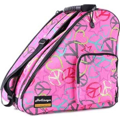 Holisogn Ice Inline Roller Skate Bag, Premium & Fashion Bags for Kids, Teens, Adults (Peace & Love Pink HLS001)