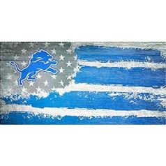 NFL Detroit Lions Unisex Detroit Lions karoga zīmes komanda krāsa 6 x 12 cm