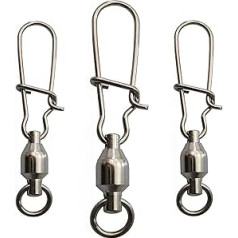 Ball Bearing Swivels with Duo Lock Snap Buttons - 25 Pieces Copper Stainless Steel Welding Rings Fishing Line Connector High Strength Saltwater Big Game Fishing Swivels