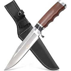 by GER-SABER SA66 Hunting Knife Fixed Clip Point Blade with Belt Holster 28.5 cm One-Handed Knife - Outdoor Knife for Any Adventure, Survival Bowie Knife for Camping, Hunting, Hiking and More