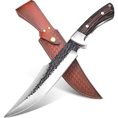 PURPLEBIRD Hunting Knife Fixed Blade 19 cm Large Bushcraft Camping Knife Survival Knife Outdoor Belt Knife with Holster