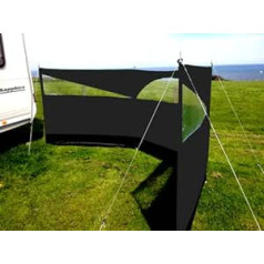 Freshnewlooks Wind Shield Dark Grey 150 x 500 cm Camping Beach Wind Protection Caravan