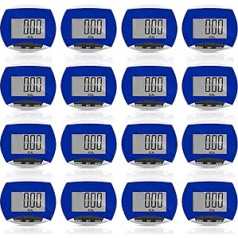 16 Stück blauer Schrittzähler Schrittzähler Walking Running Schrittzähler Tragbarer LCD Schrittzähler mit verbrannten Kalorien und Schritten Zählen für Joggen Wandern Laufen Gehen