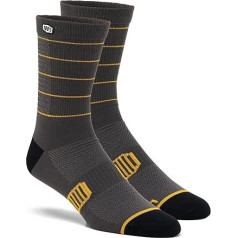 100% CASUAL Unisex Advocate Performance MTB Charcoal/Mustard-L/XL Socks, Charcoal/Mustard, L-XL