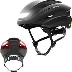 Lumos Ultra Smart Helmet Velosipēdu ķivere Priekšējie un Aizmugurējie LED lukturi Pagrieziena signāli Bremžu Lukturi Bluetooth Savienots Pieaugušajiem: Vīrieši, Sievietes (ogles melna, izmērs: M/L.