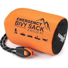 Emergency Sleeping Bag Bivy Sack Rescue Kit Compact Lightweight Multi-Functional Durable Mylar Shelter Water Filter Paracord Drawstring Ultralight Life Saving