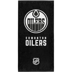 Lielisks zīmols Edmonton Oilers NHL vannas dvielis 70 x 140 cm 100 kokvilna, viens izmērs, melns