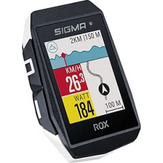 SIGMA SPORT ROX 11.1 EVO White HR komplekts | Velosipēdu dators Bezvadu GPS un navigācijas sistēma, ieskaitot īso sulaini un sirdsdarbības sensoru | Āra GPS navigācija ar viedajām funkcijām