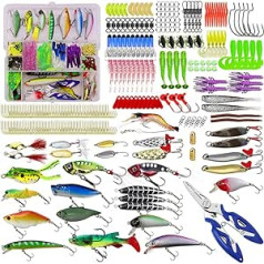 Fishing Lure Set, Fishing Lure, Artificial Bait Set, 301 Pieces Fishing Lures, Fishing Lure Sets, Spinner Baits, Plastic Worms, Minnows, Poppy, Carbide Pen Bait, Soft Hook, Portable Bait Sets with