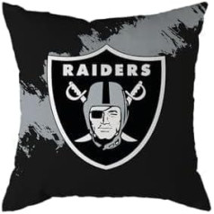 NFL Las Vegas Raiders Futbola spilvens Brush Spilvens Dīvāna Spilvens 50 x 50 cm, daudzkrāsains