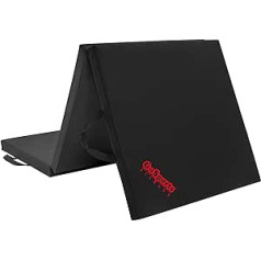 GoSports Fitness Mat Tri-Fold 2 collu biezs putu vingrošanas paklājiņš, kas ideāli piemērots treniņiem, jogai, MMA un citiem (melns)