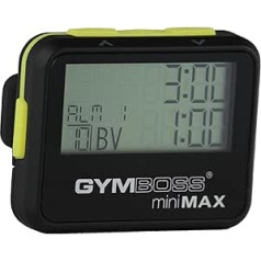 Gymboss miniMAX intervāla taimeris un hronometrs - MELNS/DZELTENS MĪKSTS