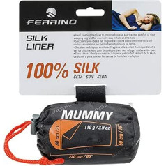 Ferrino Silk Liner Mummy guļammaisa palags utraleggero no zīda, balts