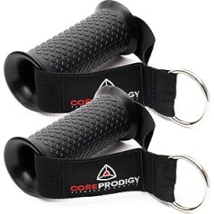 Core Prodigy Heavy Duty Exercise Grips - Handle Attachments for Cable Machines, Fitness Equipment, Resistance Bands and Weightlifting