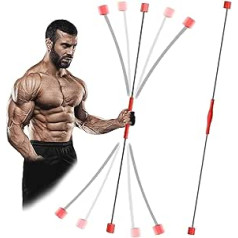 Fitness Schwingstab Pilates Stange Tragbares Yoga Stick Elastische Fitnessstange Weighted Bar Shake Weight Ausgestattet mit elastischen Trainingsgeräten Fettverbrennungsstange Geeignet für Muskeltra