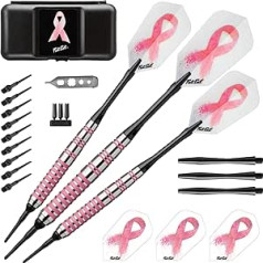 Fat Cat Pink Lady Soft Tip Darts mit Aufbewahrungs-/Reisetasche, 16 Gramm